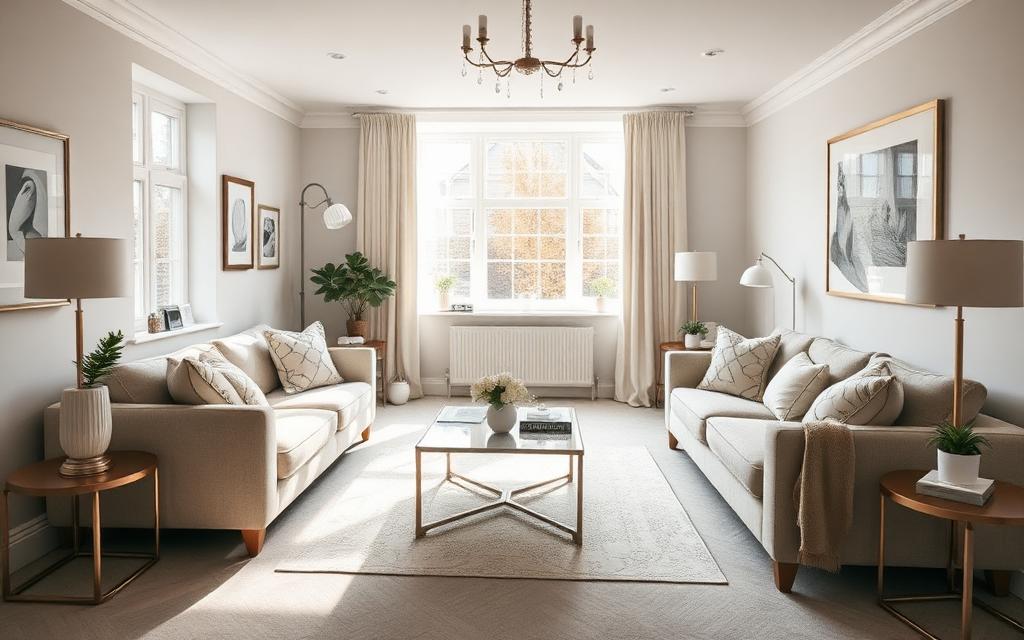 Freshly furnished rental property living room