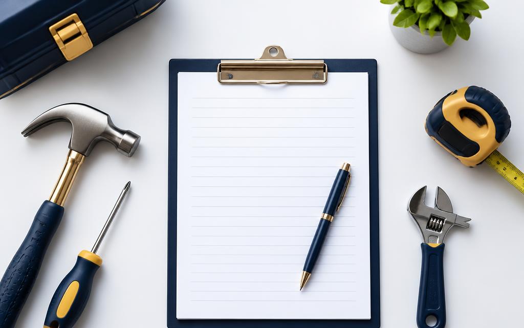 Property maintenance tools and checklist representing full management
